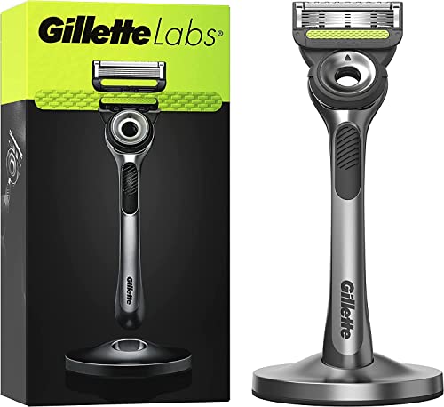 Gillette Labs Men's Razor + 1 Razor Blade Refill, with Exfoliating Bar, Includes Premium Magnetic Stand