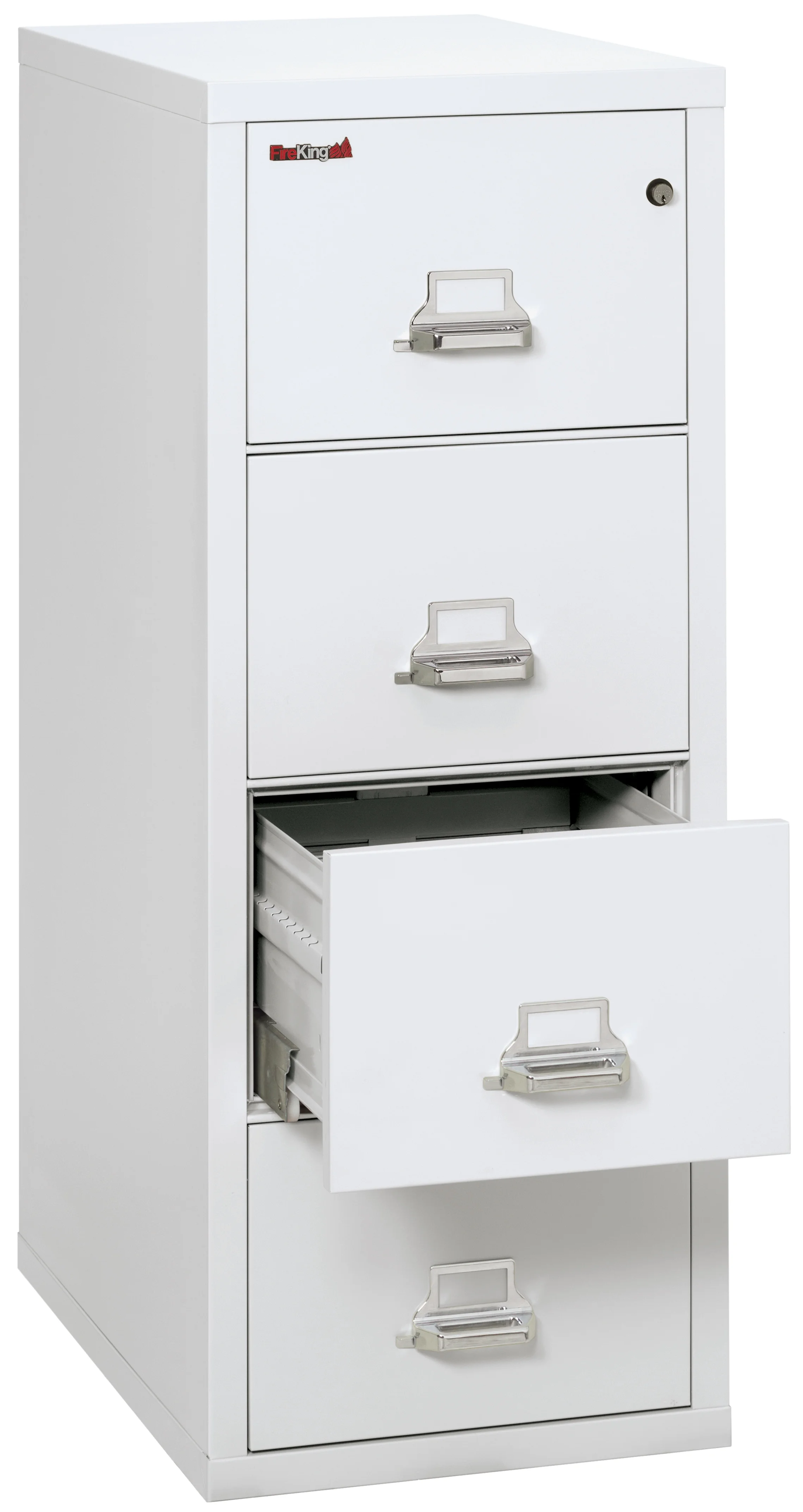 FireKing Arctic White 1 Hour Fire Resistant File Cabinet - 4 Drawer Letter 31