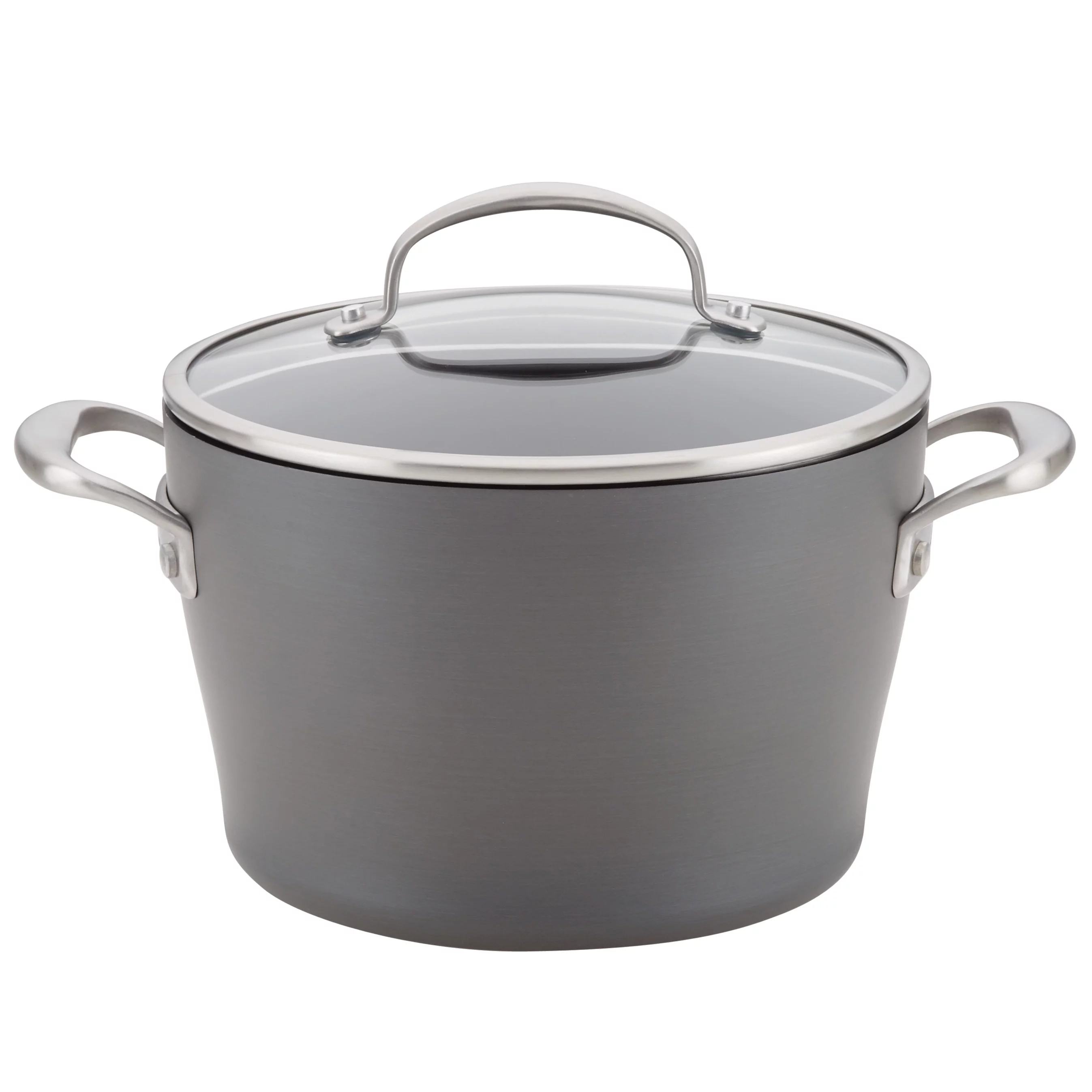 Anolon Allure Hard-Anodized Nonstick Dutch Oven with Lid, 5 Quart, Dark Gray