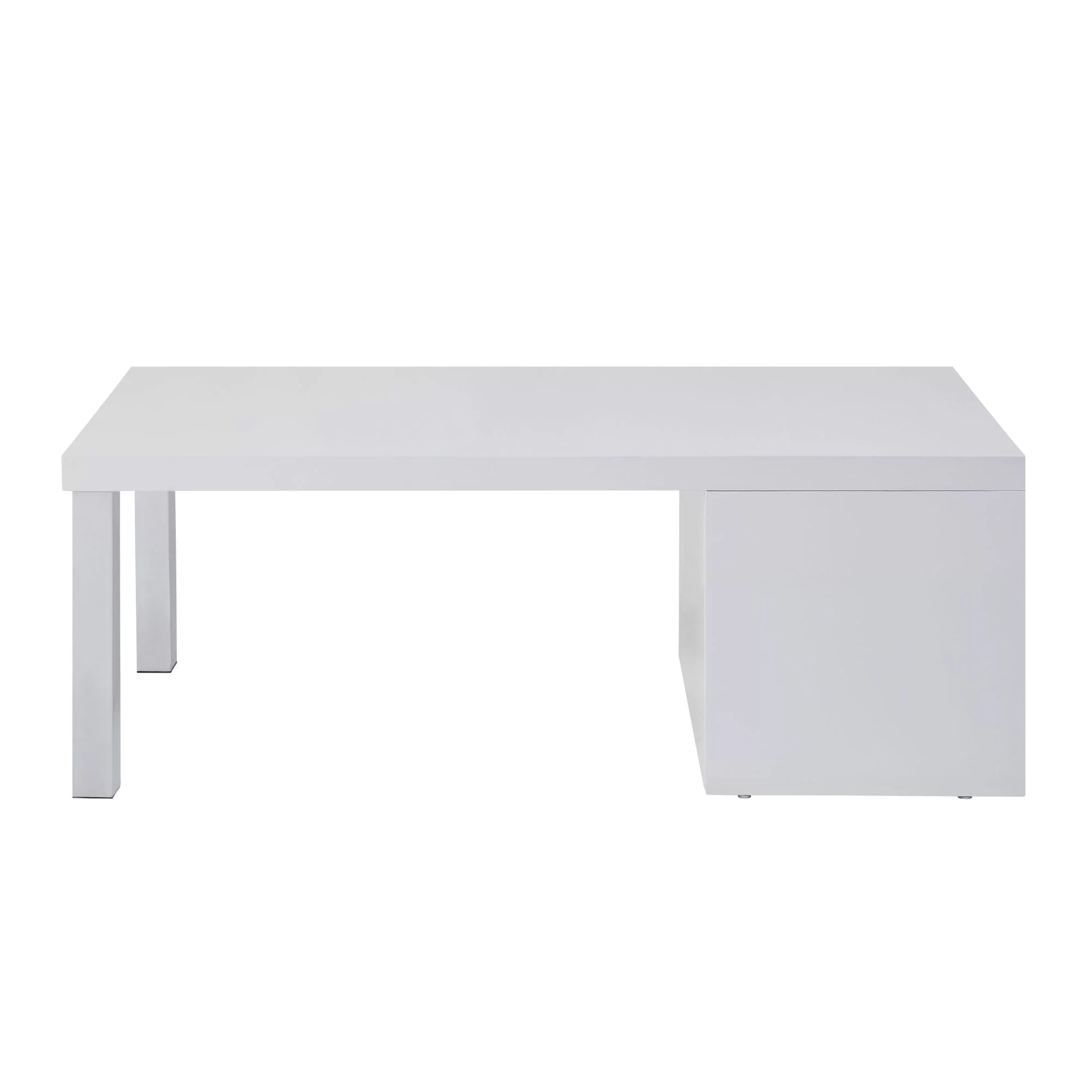Miekor Furniture Harta Coffee Table, White High Gloss & Chrome