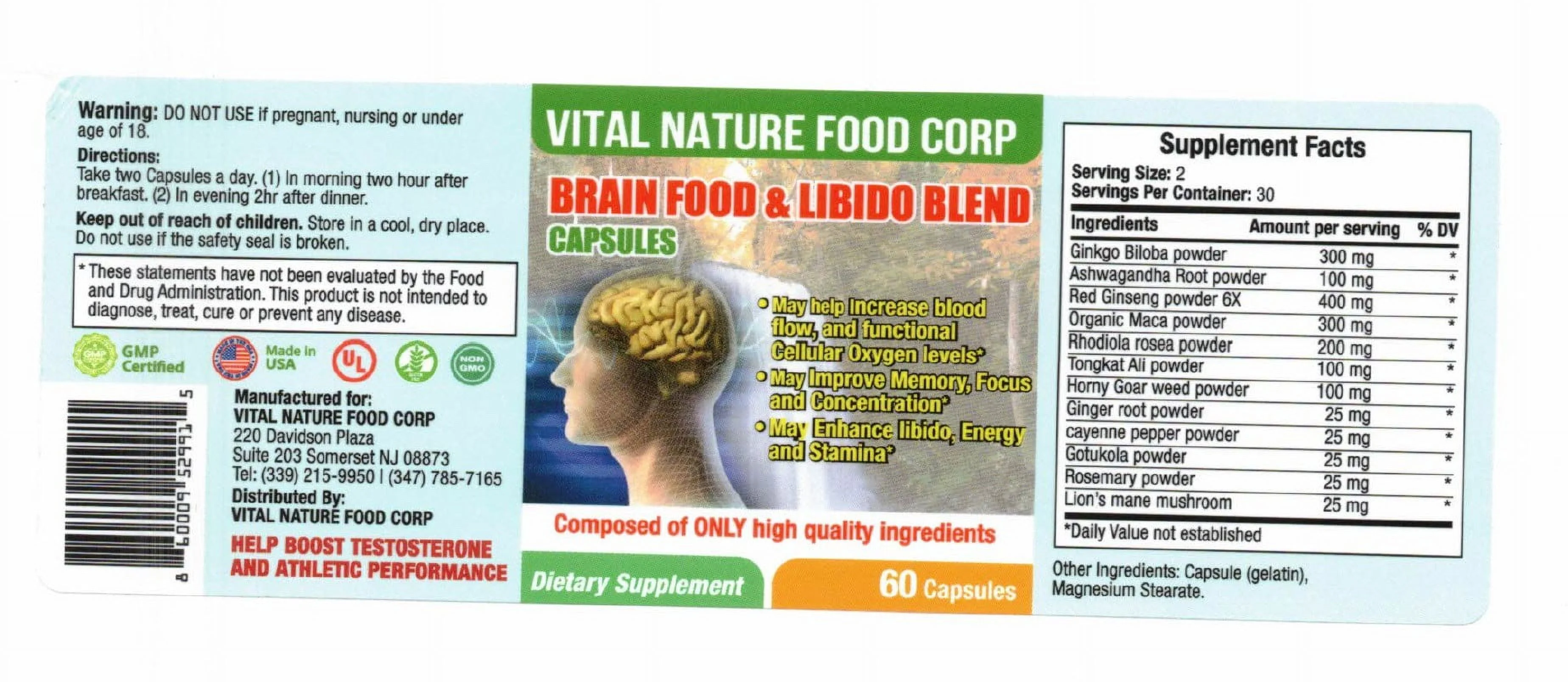 Brain Food and Libido Blend