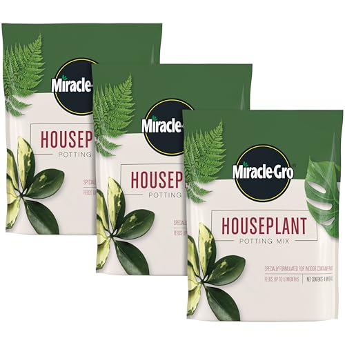 Miracle-Gro Houseplant Potting Mix - Fertilized Soil, Designed to be Less Prone to Gnats, 4 qt. (2-Pack)