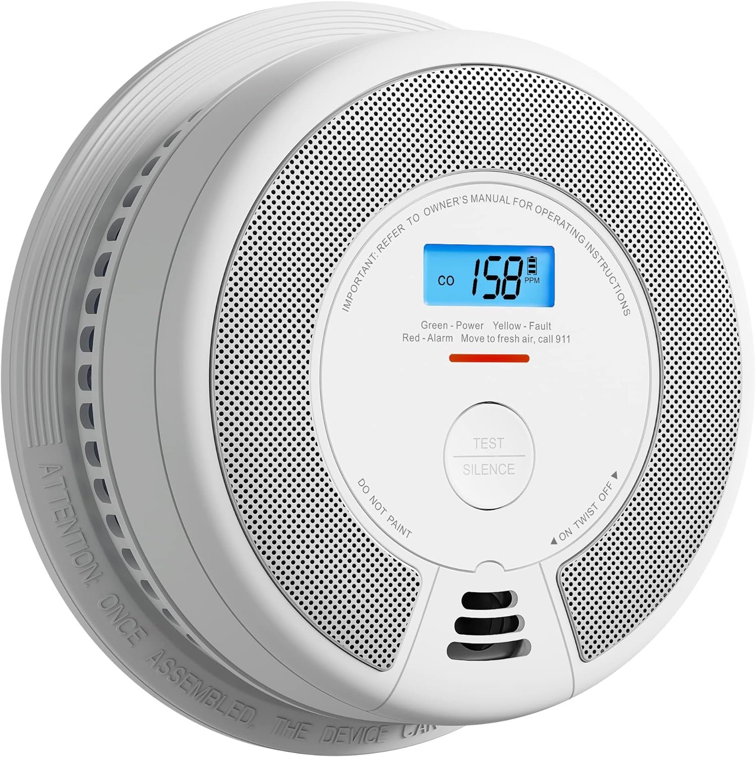 X-Sense 10-Year Battery Combination Smoke Carbon Monoxide Alarm Detector with Large LCD Display