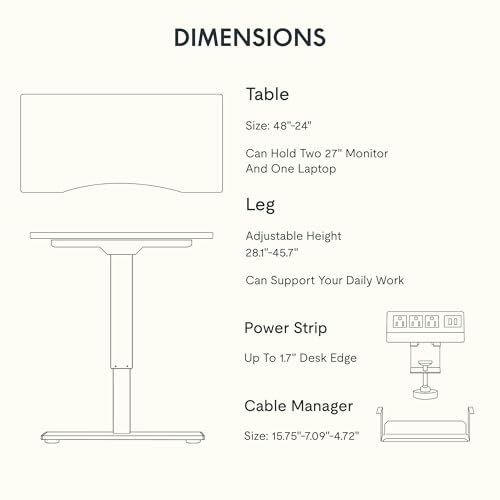 FLEXISPOT EN2 Whole-Piece Standing Desk with Clamp Power Strip, 55 x 28” Electric Stand Up Height Adjustable Desk with Cable Management (Black Frame + 55