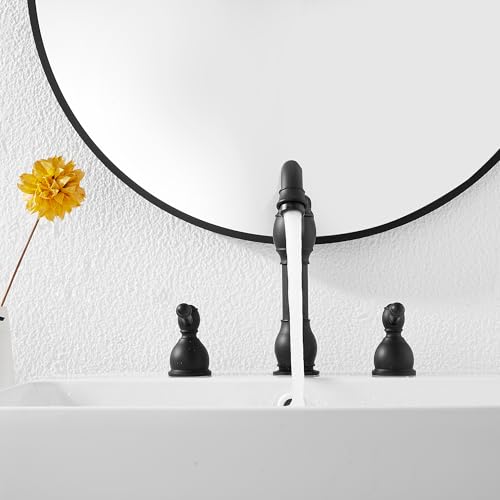 GGStudy 360° Swivel Antique Brass Bathroom Vessel Sink Faucet Single Handle One Hole Matching with Pop Up Drain