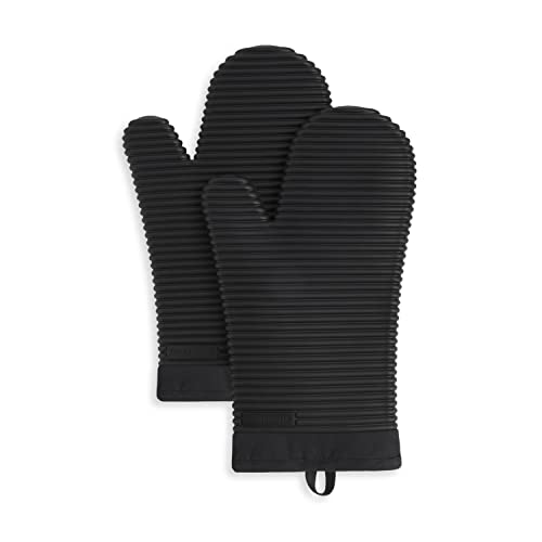 KITCHENAID Ribbed Soft Silicone Oven Mitt 2-Pack Set, 7.5