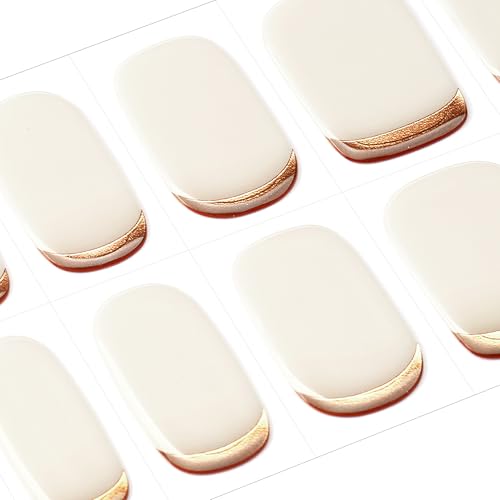 DANNI & TONI Semi Cured Gel Nail Strips Christmas Santa Claus Snowflakes Cat Eye Gel Nail Wraps 28 Stickers | Mistletoe Meow