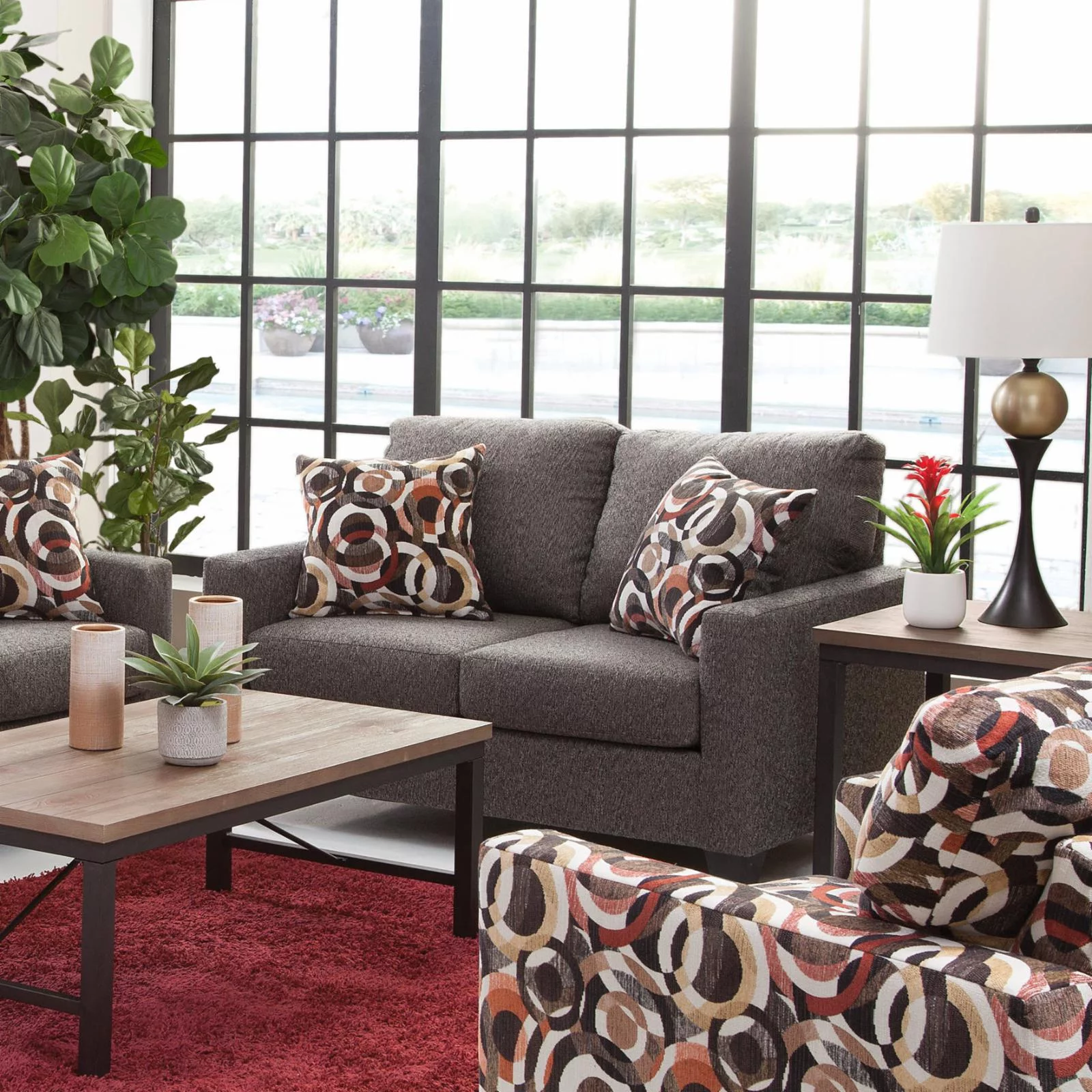 American Furniture Classics 8-020-A329B Urban Loft Charcoal Gray Loveseat