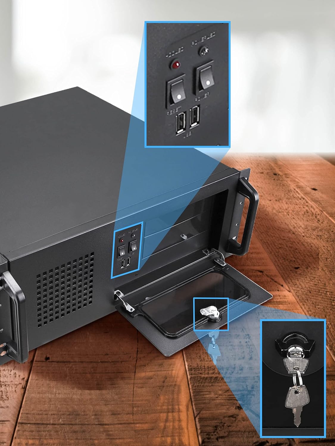 Rosewill 4U Server Chassis 11 Bay Server Case 8X 3.5 + 3X 5.25 HDD, E-ATX, Rackmount Server Case, Include Front 5X 120mm Fans Rear 2X 80mm Fans Metal Rack Mount Computer Case 25 Deep, RSV-L4000U