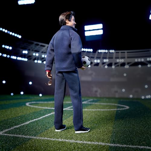 Barbie Signature Fashion Doll, Ted Lasso Wearing Blue Tracksuit with AFC Richmond Logo, Collectible in Displayable Packaging