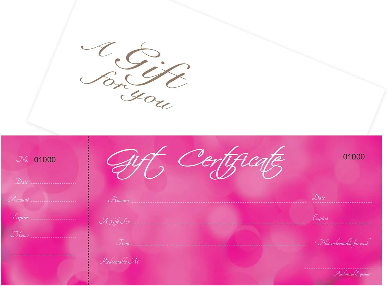 Blank Gift Certificates 25 Set- P Background - Comes With Matching Envelopes - Gift Coupons,Vouchers For Small Business