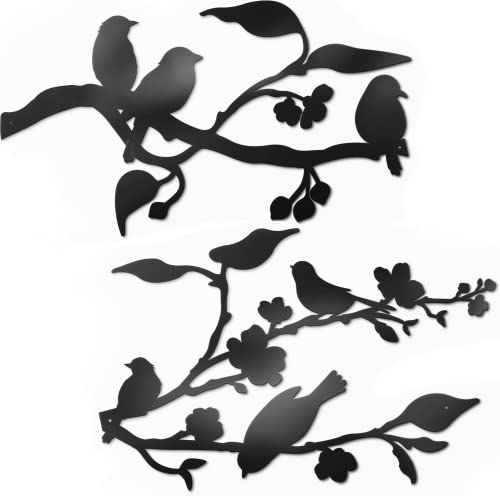 Vivegate Metal Birds Wall Art – Metal Birds Wall Decor Art Birds On A Wire Metal Bird Wall Decor Outdoor Bird Decor (Medium - 24