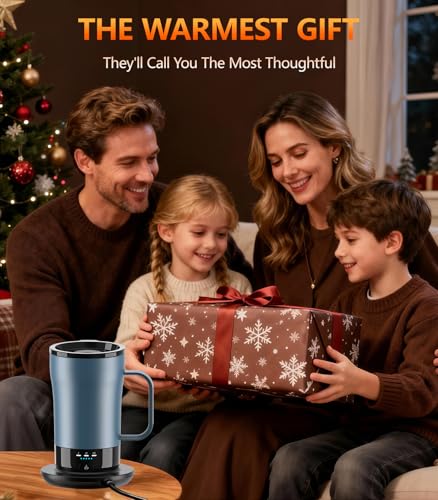 Self-Heating Coffee Mug, 14oz Heated Coffee Mug - Rechargeable Temperature Control Coffee Mug Keep Coffee Hot, Smart Mug Great Gift for Coffee Lovers & Slow Sippers