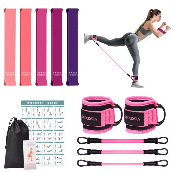 Resistance Bands Set – Resistance Band and Adjustable Ankle Exercise Bands with Cuffs Great Equipment for Training, Working Out, Yoga,Home Gym with Training Guidance & Carry Bag,Set of 8