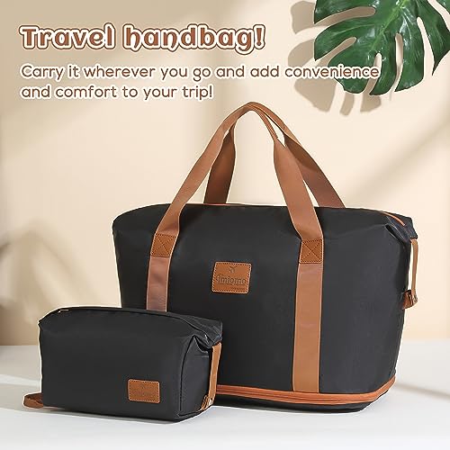 imiomo 20 Inch Expandable Carry on Luggage Sets with Spinner Wheels, Hard Shell Lightweight Rolling Travel Carry-on Suitcase with TSA Lock, Black