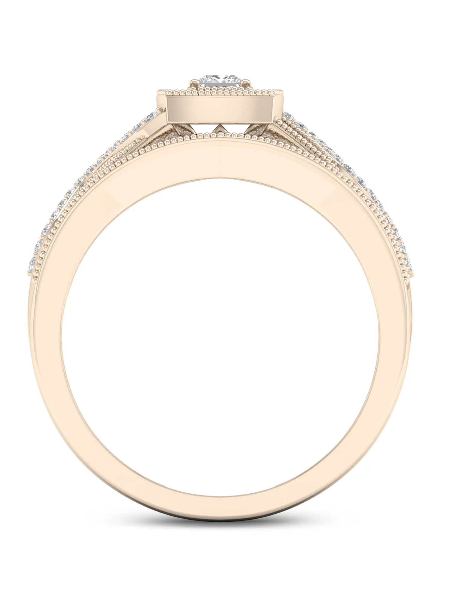 Imperial 3/8Ct TDW Diamond 10k Yellow Gold Halo Bridal Set (H-I, I2)