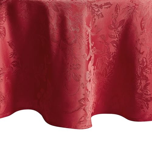 Elrene Home Fashions Poinsettia Elegance Jacquard Holiday Table Runner, 13