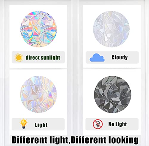 36 Piece Snowflake Anti-Collision Decals - Save Birds from Window Collisions, Reusable Vinyl Rainbow Christmas Winter Stickers