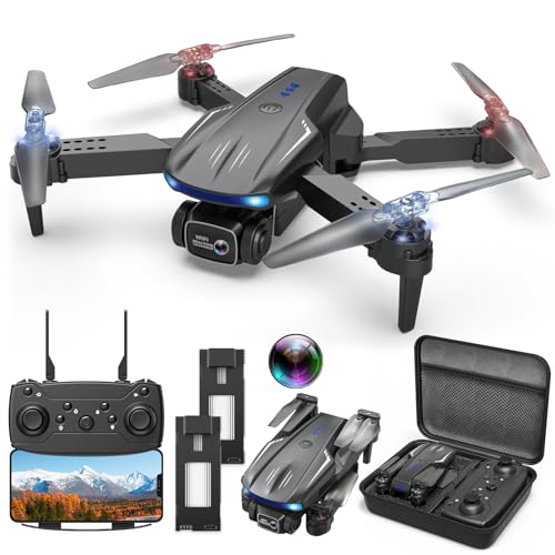 Drone with Camera 1080P for Kids Adults, Foldable HD FPV Mini Drone with 2 Batteries, One Key Take Off/Land, Altitude Hold, Headless Mode, 360°Flip, Gestures Selfie, 3 Speed Mode, Waypoint Fly