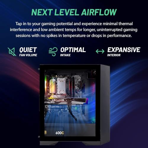 Skytech Nebula Gaming PC Desktop, Ryzen 5 5600 3.5 Ghz (4.4GHz Turbo Boost), NVIDIA RTX 3050 6GB GDDR6, 1TB SSD, 16GB DDR4 RAM 3200, 650W Gold PSU, Wi-Fi, Win 11 Home