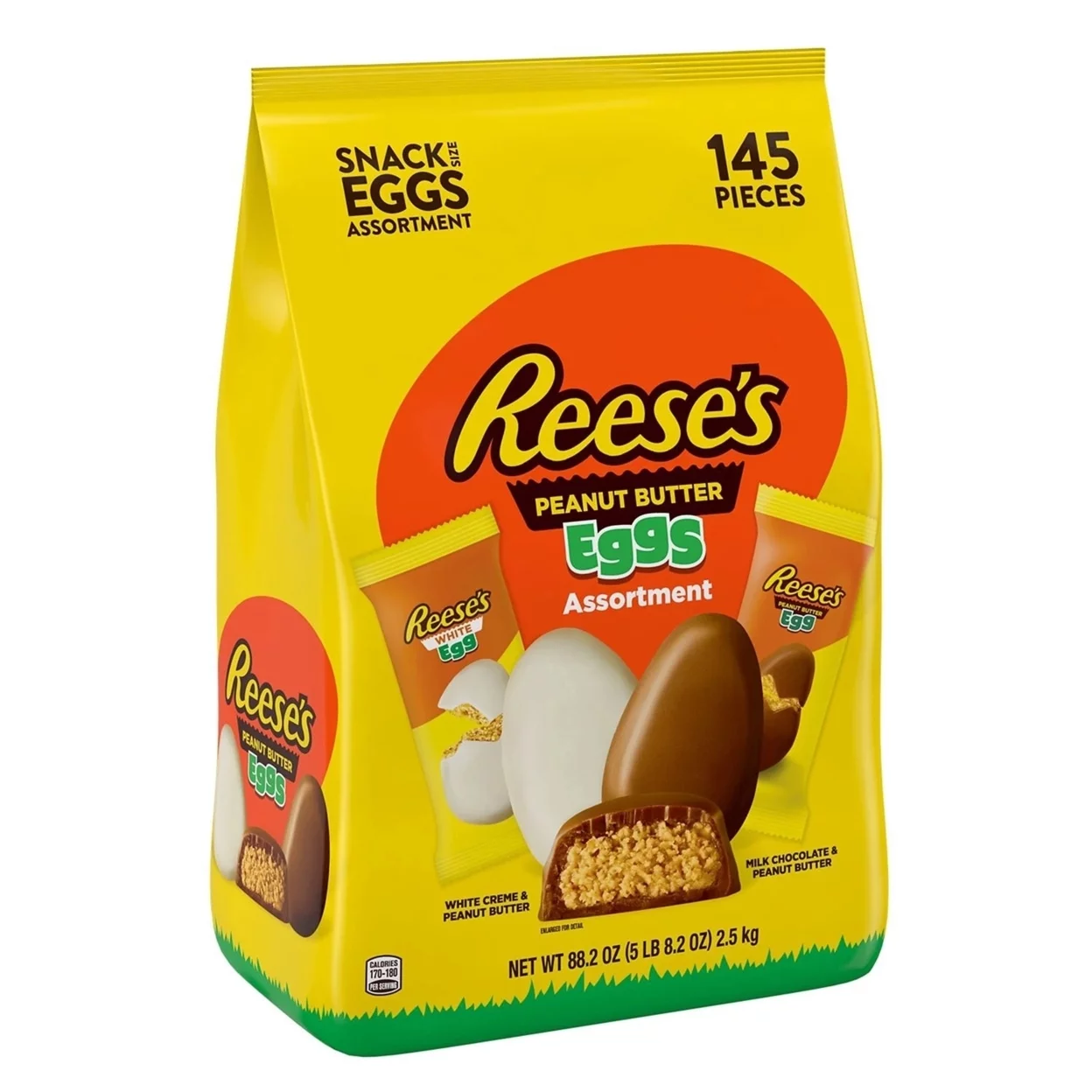 Reeses Milk White Creme Peanut Butter Easter Egg Variety, (88.2 Oz, 145 Pieces)