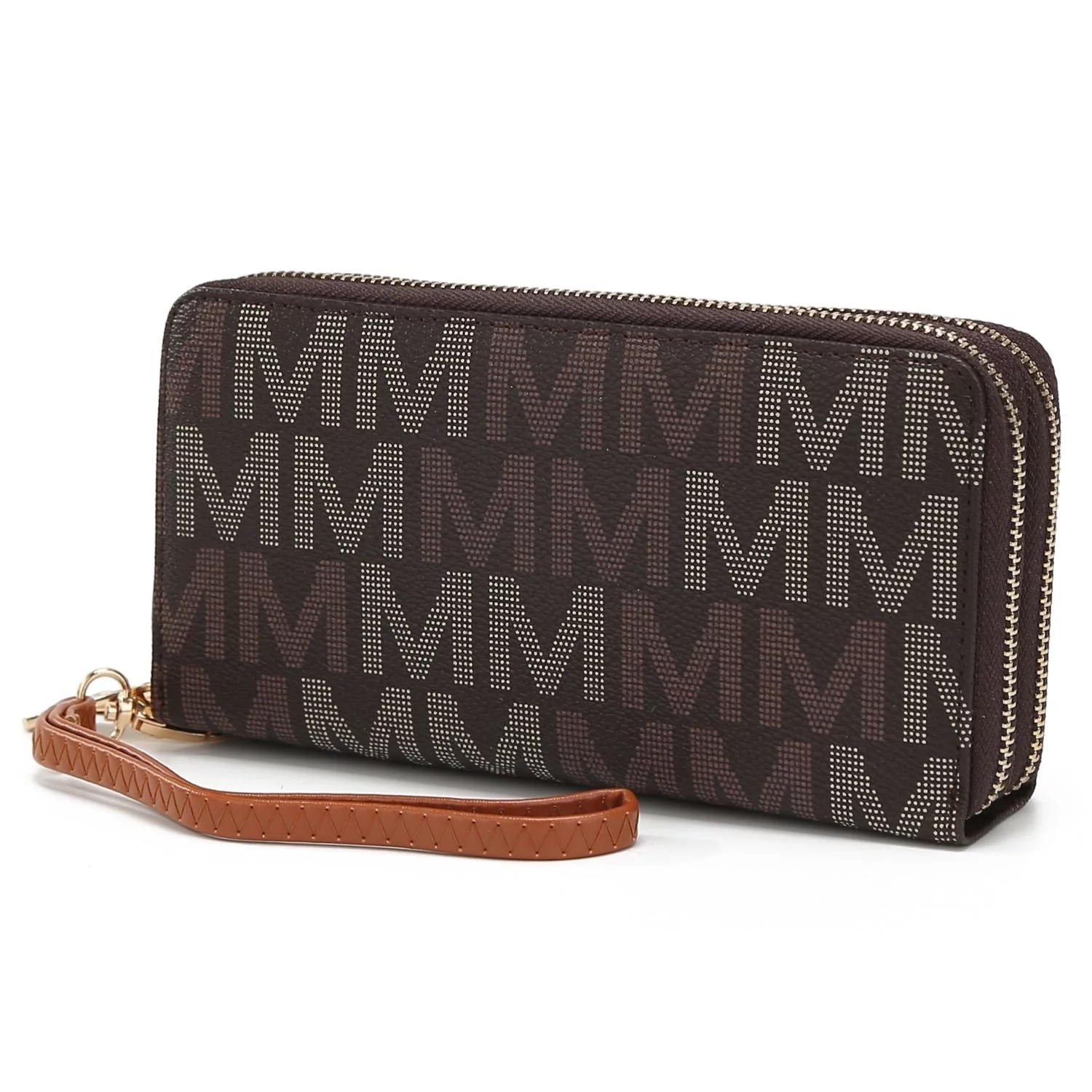 MKF Collection Hofstra M Signature Women's Wristlet Wallet by Mia K. - Brown