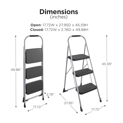 COSCO 2-Step Big Step, Steel Step Stool, Gray
