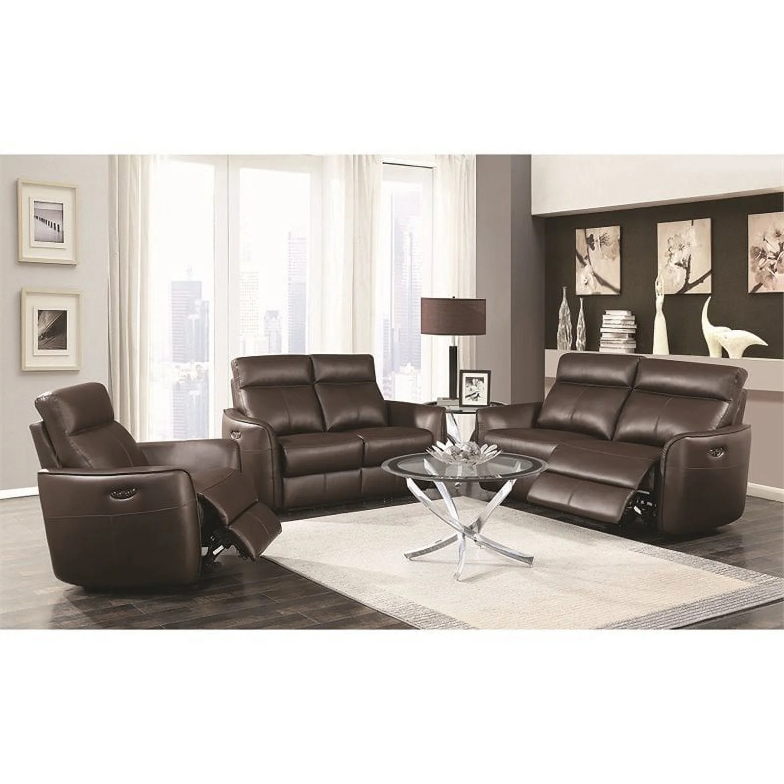 Scranton Dark Brown Power^2 Loveseat