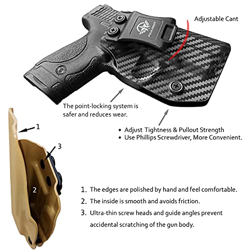 M&P Shield 9MM Holster IWB Kydex Holster Fit: Smith & Wesson M&P Shield Plus / M2.0 / M1.0-9mm/.40 S&W 3.1
