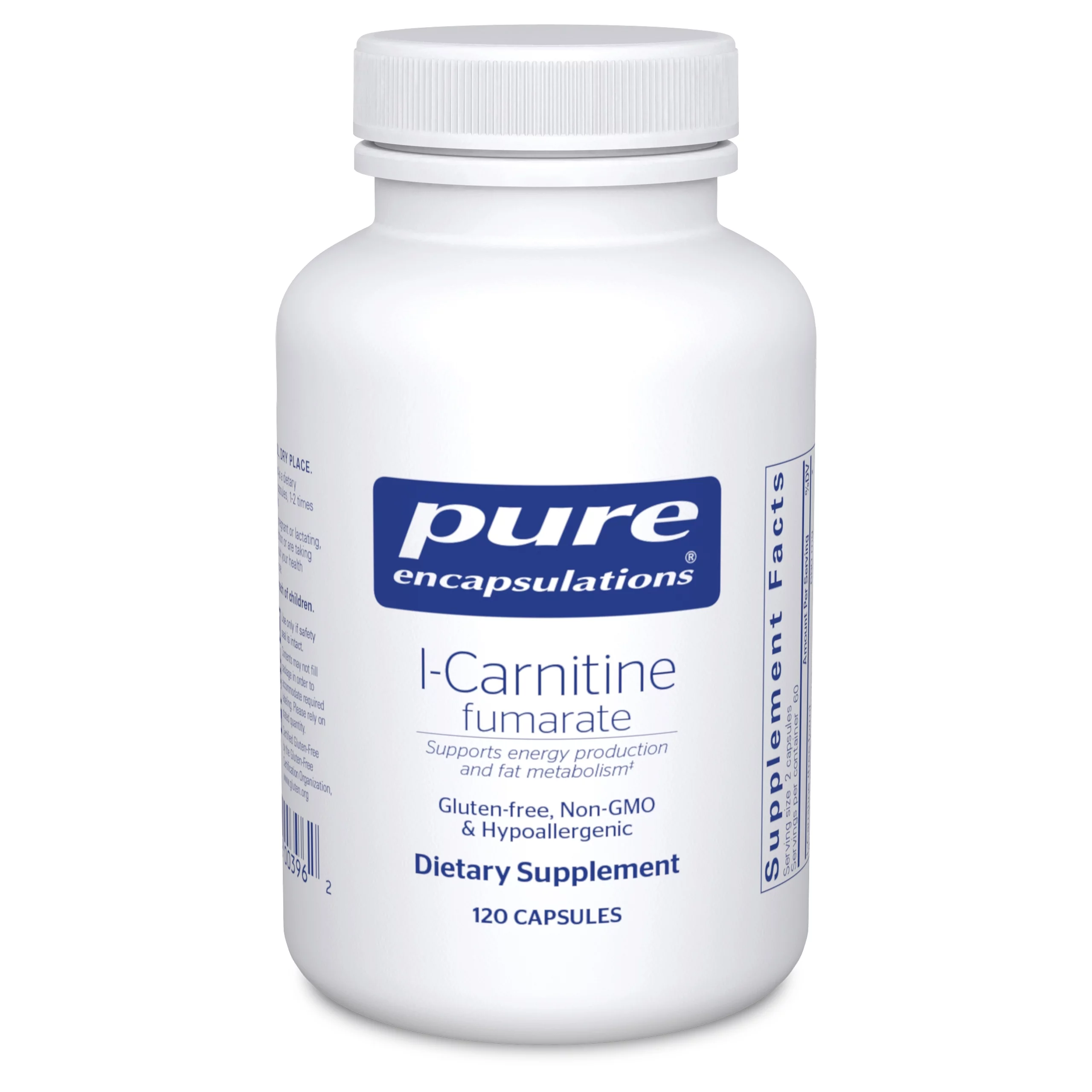 Pure Encapsulations L-Carnitine Fumarate | Hypoallergenic Supplement Support for Enhanced Muscle and Fat Metabolism | 120 Capsules