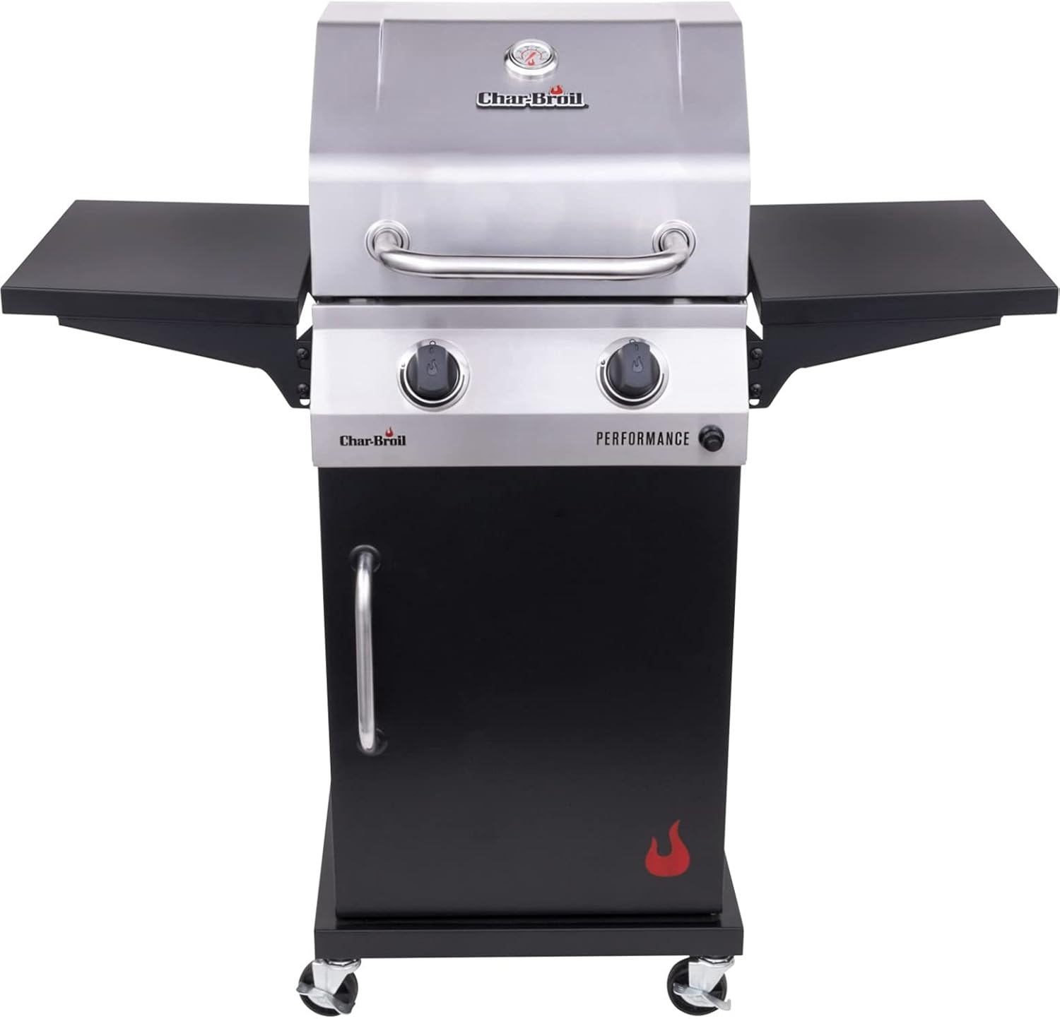 Char-Broil 463660021 Performance 2-Burner Cabinet-Style Liquid Propane Gas Grill, Stainless/Black