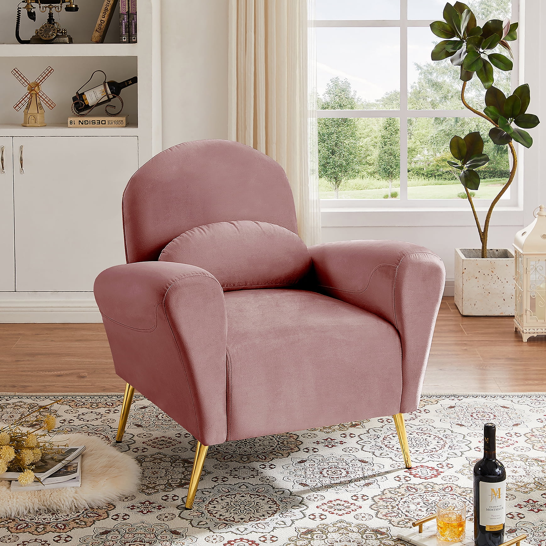 Jayseem Modern Wooden Leg Armless Living Room Chair, Stylish and Comfortable Upholstered Seat for Contemporary Minimalist Interior Design Pair of sofas Blue