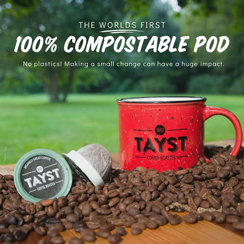 Tayst Coffee Pods, Defiantly Decaf Dark Roast, K Cups Compatible with Keurig Coffee Maker, Sustainable Single Serve, Pack of 30