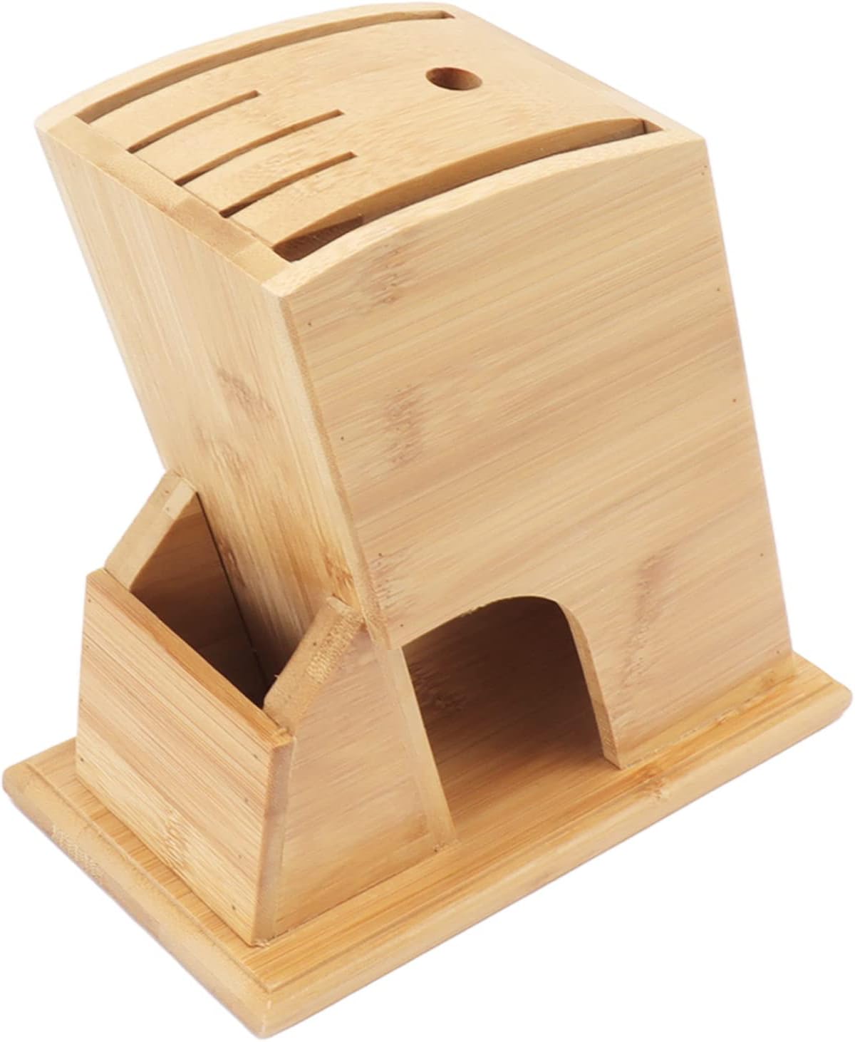 Knife Block, Wooden Kitchen Knife Holder, Knife Cutter Storage Rack, Hollow Knife Block, Knife Block Cutter, Countertop Knife Rack with Non Slip Felt Mat for Kitchen Shop Restauran