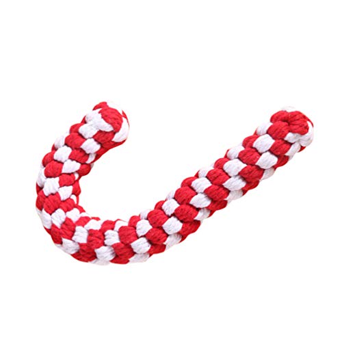 PRETYZOOM Chew Bone Dog Toys Christmas Pet Play Toys Christmas Dog Rope s Pet Chewers Rat Chewing Xmas Candy Canes Educational Puppy Knot