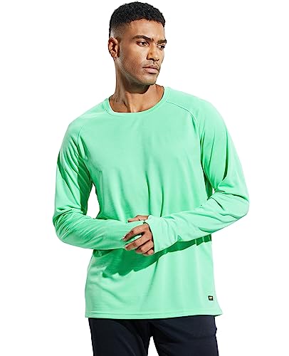 MIER Men's UPF 50+ Sun Shirts Quick Dry Long Sleeve UV Shirts Lightweight Rash Guard Swim T-Shirts Hiking Running