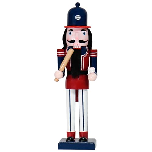 Christmas Baker Nutcracker Decorations - 14 Inch Chef Gingerbread Figures Handmade Wooden Cook Holding Cake & Cabin for Xmas Kitchen Table Home Party Holiday Christmas Ornaments Gifts