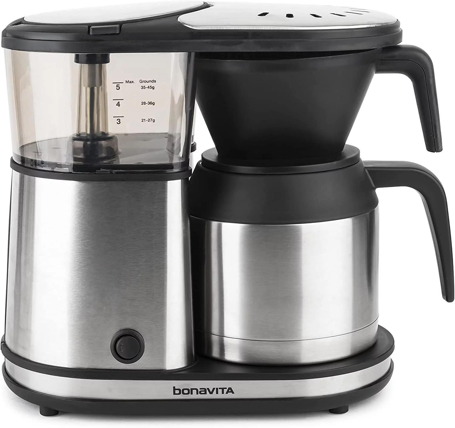 Bonavita 5 Cup Drip Coffee Maker Machine  One-Touch Pour Over Brewing w/ Double Wall Thermal Carafe  SCA Certified  1100 Watt  BPA Free  Dishwasher Safe  Stainless Steel  BV1500TS