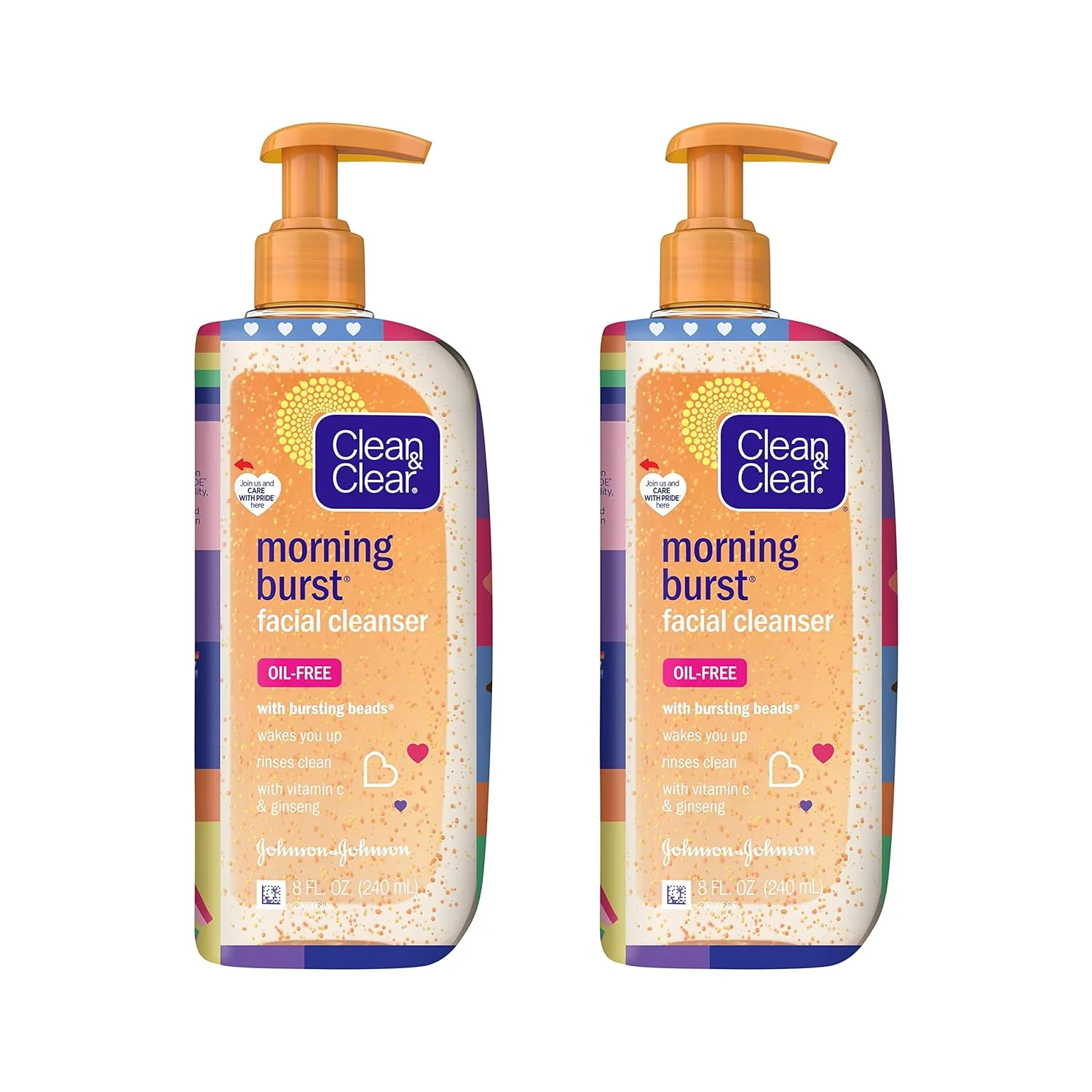 Morning Oil-Free Cleanser, Brightening C & Ginseng, Daily Face Wash, Hypoallergenic, Special Care With Pride Packaging, Value Two Pack, 8 Fl. Oz