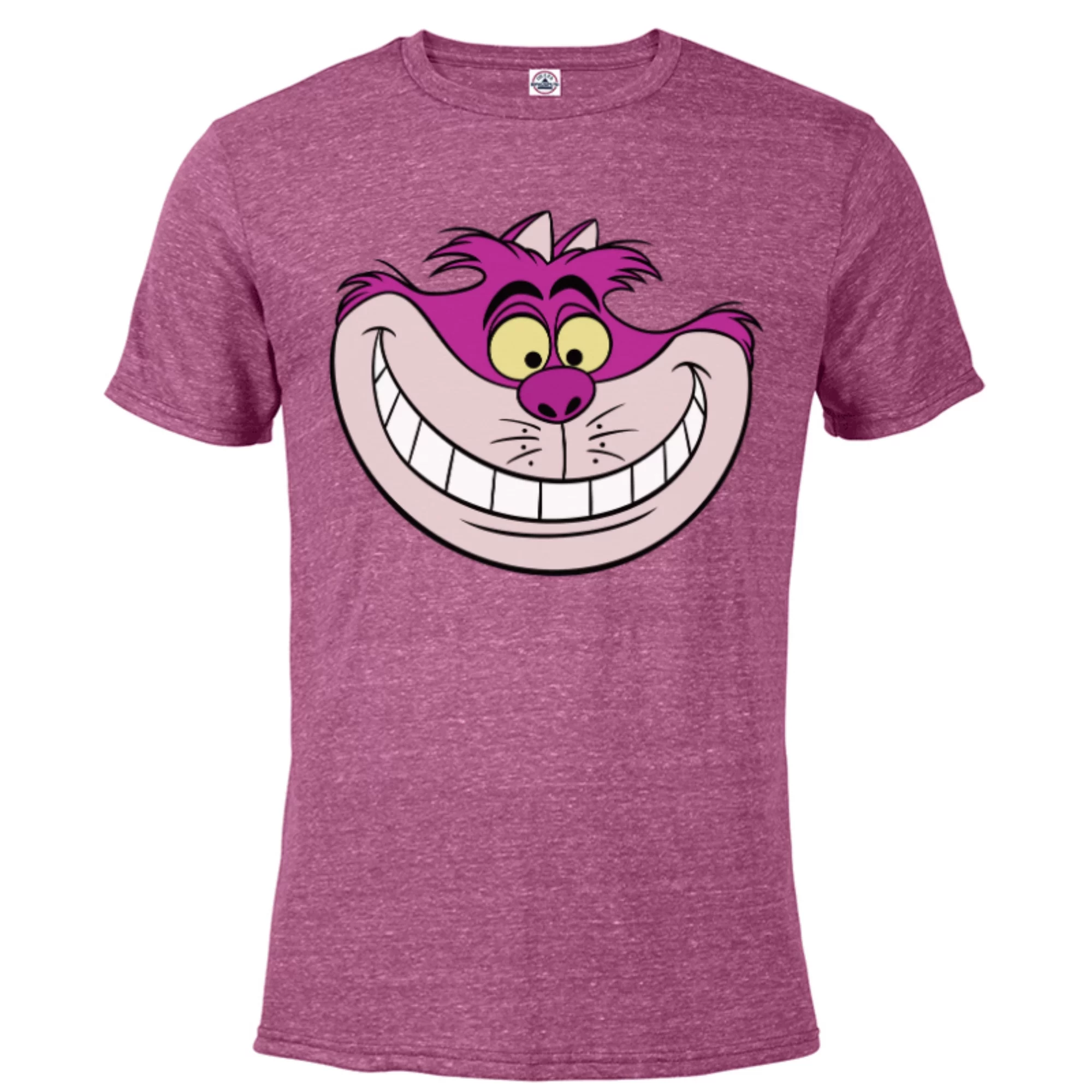 Disney Alice in Wonderland Cheshire Cat Grin - Short Sleeve Blended T-Shirt for Adults - Customized-Berry Snow Heather