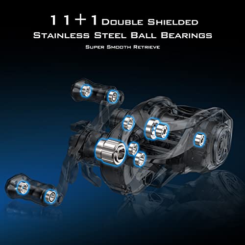 KastKing Kestrel Elite Baitcasting Fishing Reel, Magnesium Frame Finesse Baitcaster Lightest at only 4.4 Ounces, Easily Cast Lures Down to 1/32 oz, 11+1 Double Shielded BB, 8.4:1 High Speed Gear Ratio