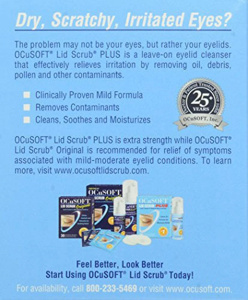 OCuSOFT Plus Eyelid Cleanser Pads 30 Each (Pack of 4)