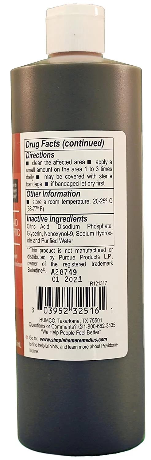 2 Pack Povidone Iodine 10% Topical Solution, 16 oz each