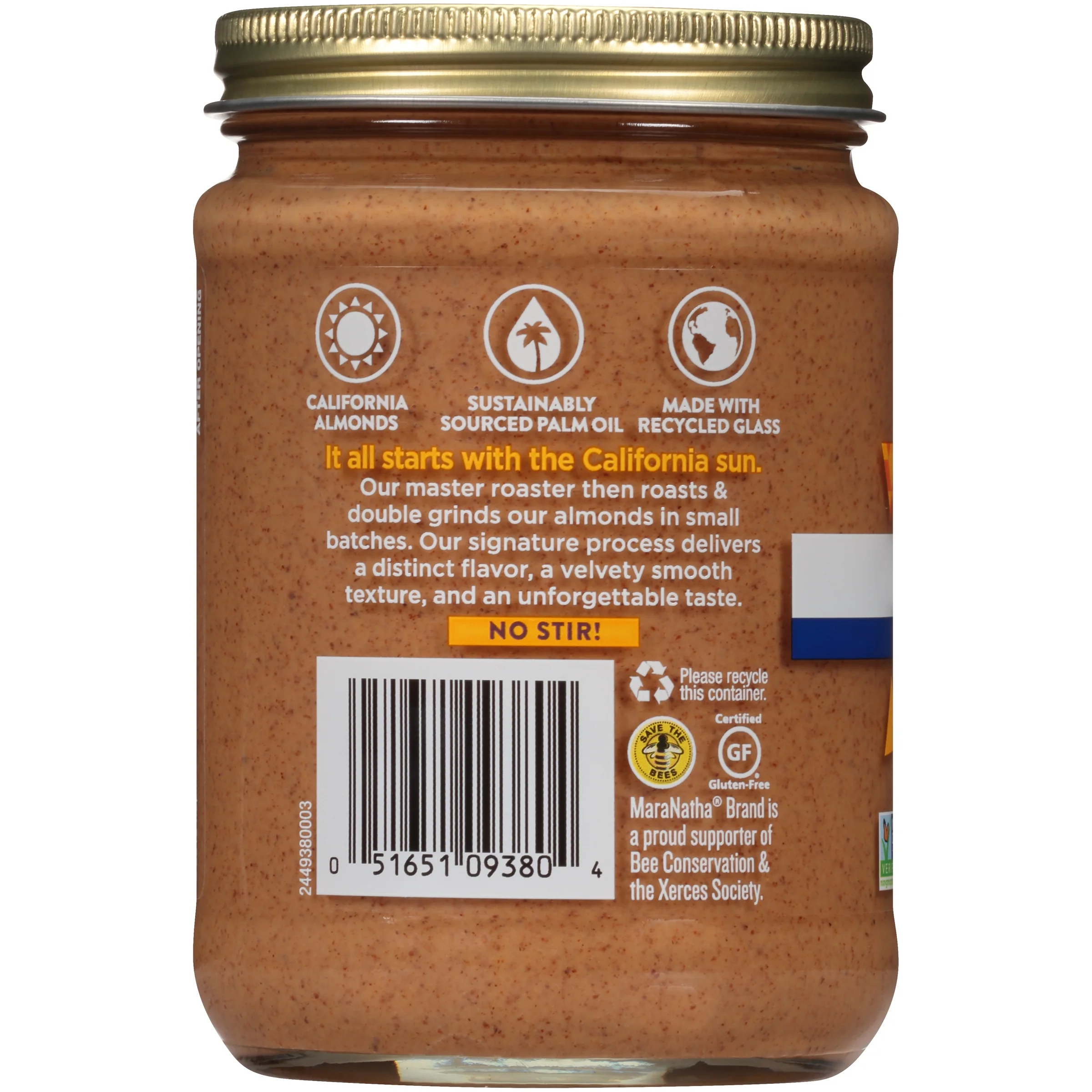 MaraNatha Organic Creamy No Sugar No Salt Added Peanut Butter Spread, 16 oz Pack Of 6