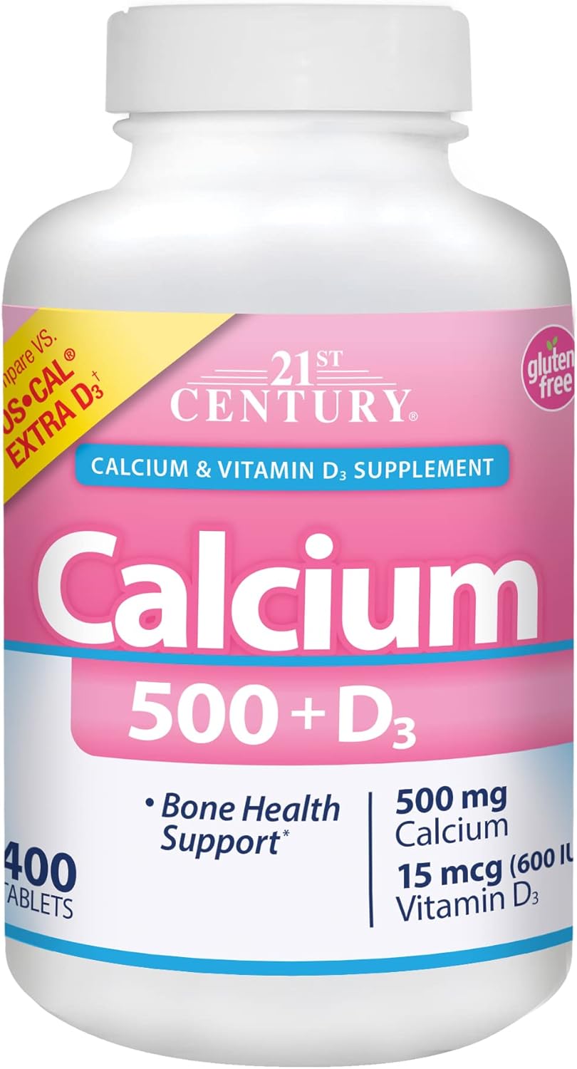 21st Century Vitamins Calcium 500 Plus Extra D Caplets, 400 Count