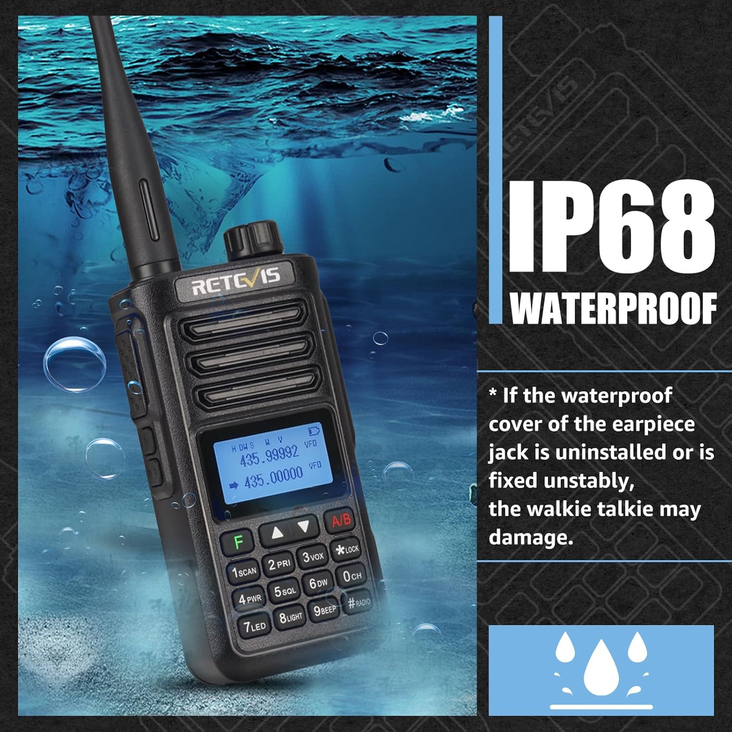 Retevis RA89 Ham Radio, Long Range Dual Band Radio, Handheld Ham Radio Bundle with Retevis Open Full Face Motorcycle Helmet Two Way Radio Headset