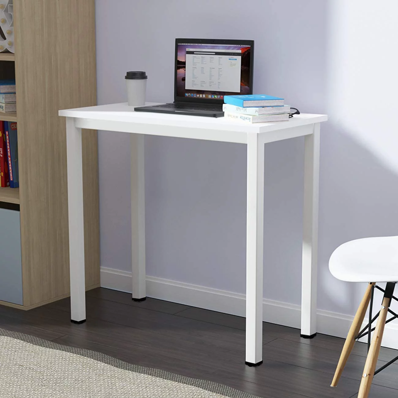 SOGES Small Computer Desk 31.5 inches Sturdy Writing Desk for Small Spaces, White