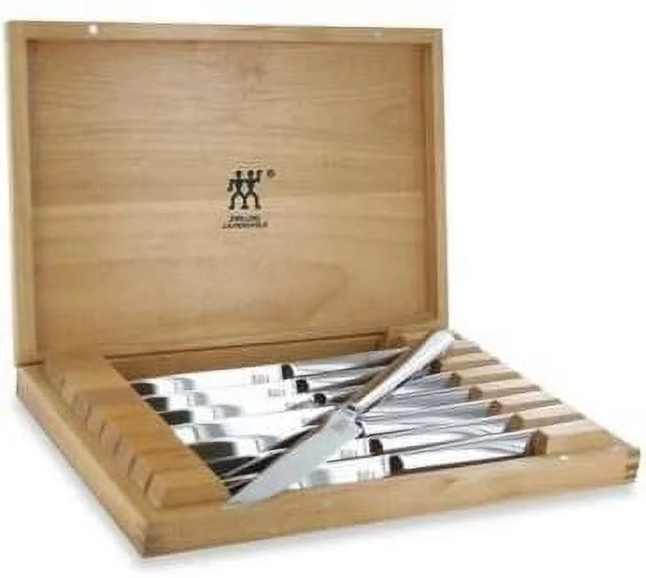 Zwilling J.A. Henckels Stainless Steel Steak Knife Set with Wood Presentation Box