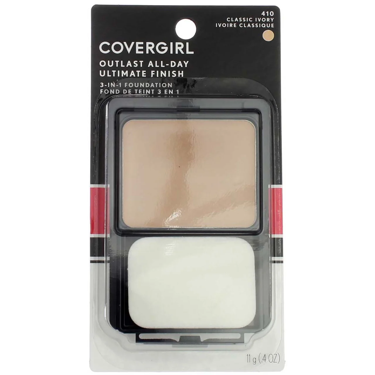 CoverGirl Ultimate Finish Liquid Powder MakeUp, Classic Ivory [410] 0.40 oz (Pack of 4)
