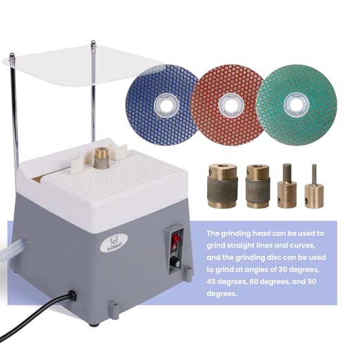2-in-1 Stained Glass Grinder,Portable Precision Edge Angles (30°/45°/60°/90°) Shaping Drilling Grinder for Glass & Metal Arts,Tile,Marble,Ceramics,Jewelry Making,Mosaics Decoration